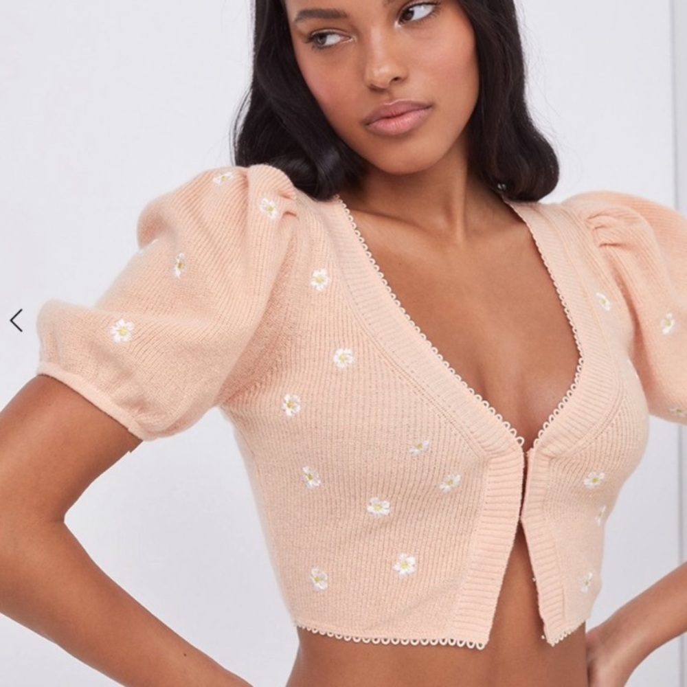 **SOLD** FOR LOVE & LEMONS Embroidered Bud Cardigan